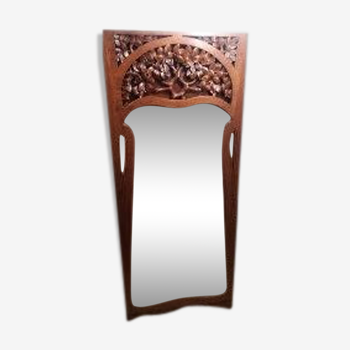 Large mirror in art deco door biseaute 203x85cm