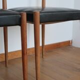 4 Scandinavian chairs skaï black