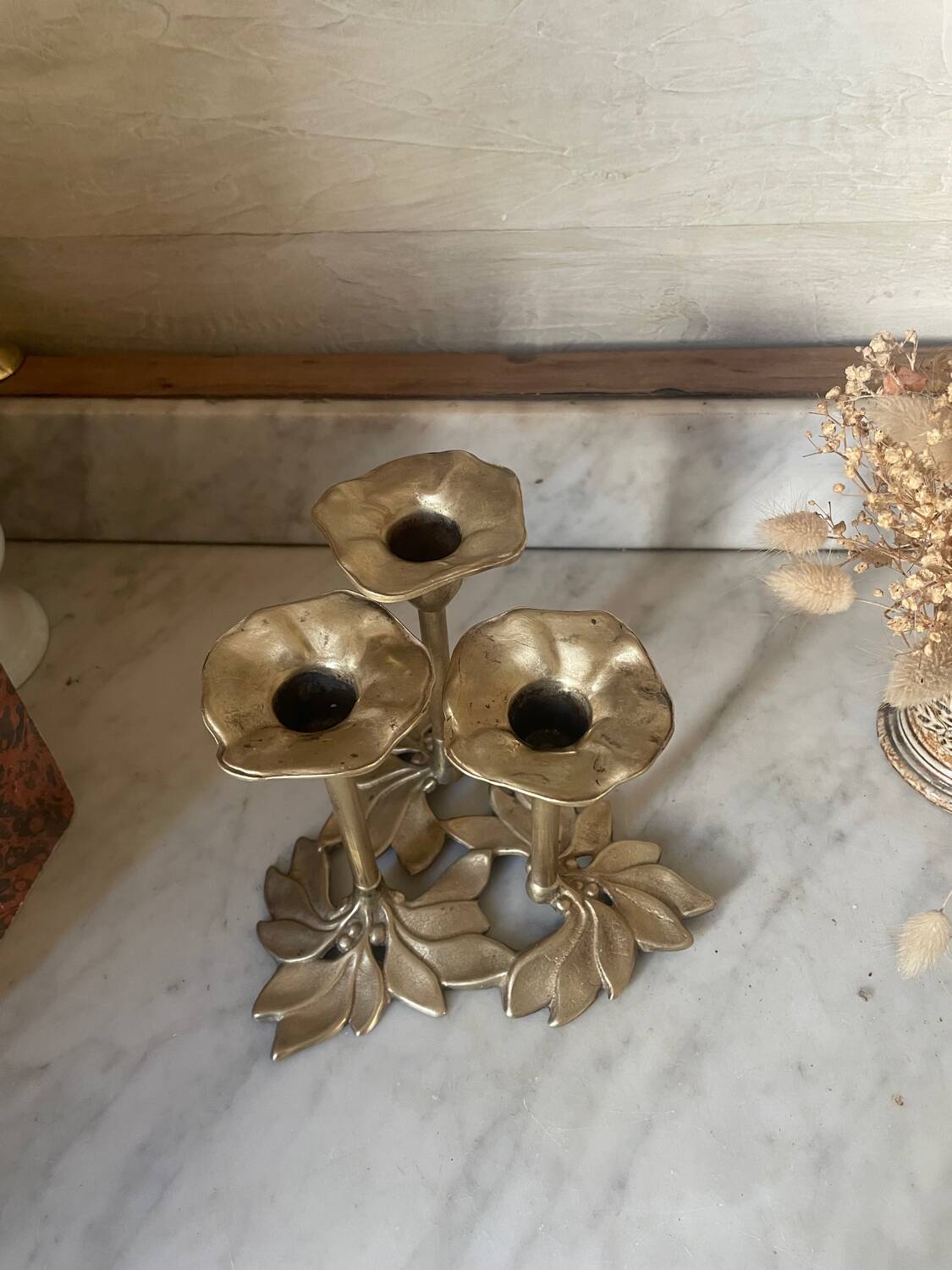 Vintage brass flower chandelier