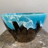 Salad bowl year 70 Vallauris electric blue
