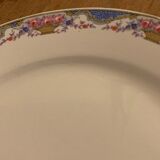 8 colorful flat plates Digoin Sarreguemines 20th century