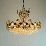 Mid century chandelier Palwa crystal glass