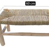 Bathroom and bedroom stool, handmade from artisan wood, small, durable bench (60 x 30 x 30 cm)