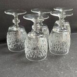 5 verres cristal gravé
