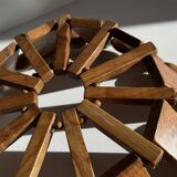 Vintage turned wooden table basket