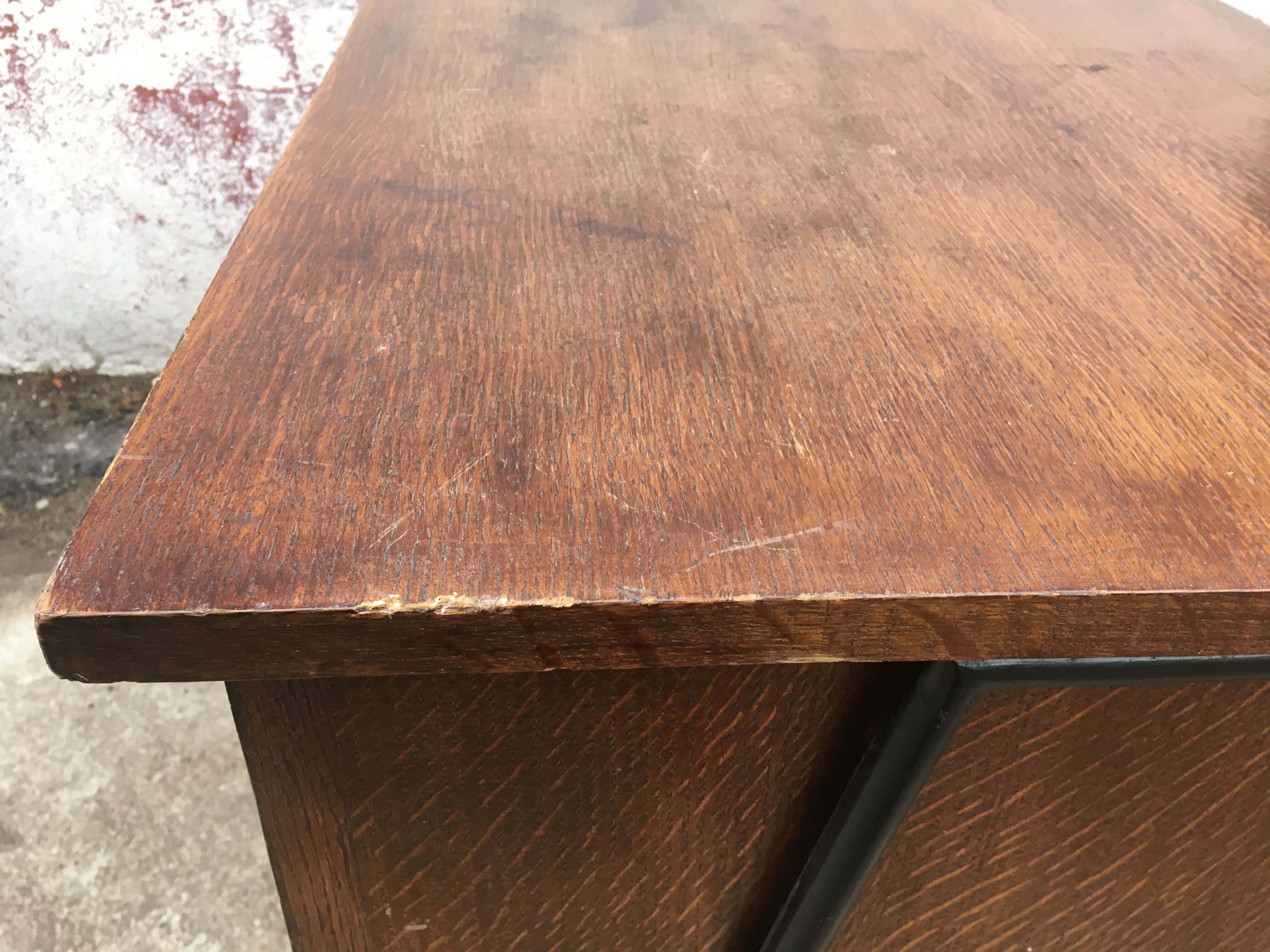 Modernist desk compass feet with drawer box