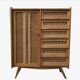 Commode bois et rotin 1/2 armoire