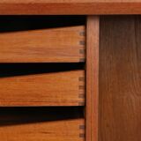 Bernhard Pedersen & Søn teak sideboard with tambour doors / Danish Mid-Century Modern design / 1960s