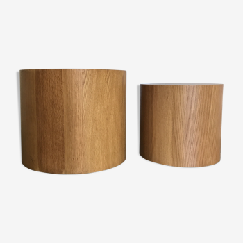 Bouts de canapé cylindrique en bois