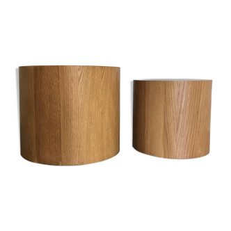 Bouts de canapé cylindrique en bois