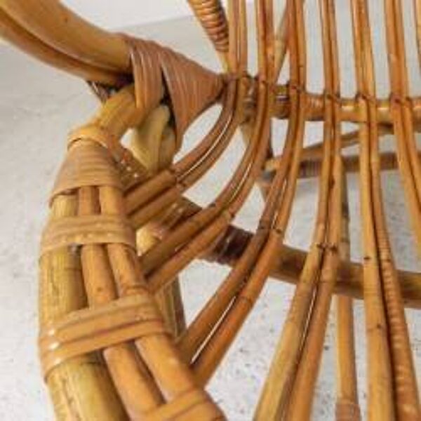 Chaise en bambou et rotin Rohe Noordwolde, années 1950