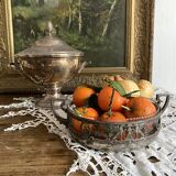 Silver tureen, pine cone handle