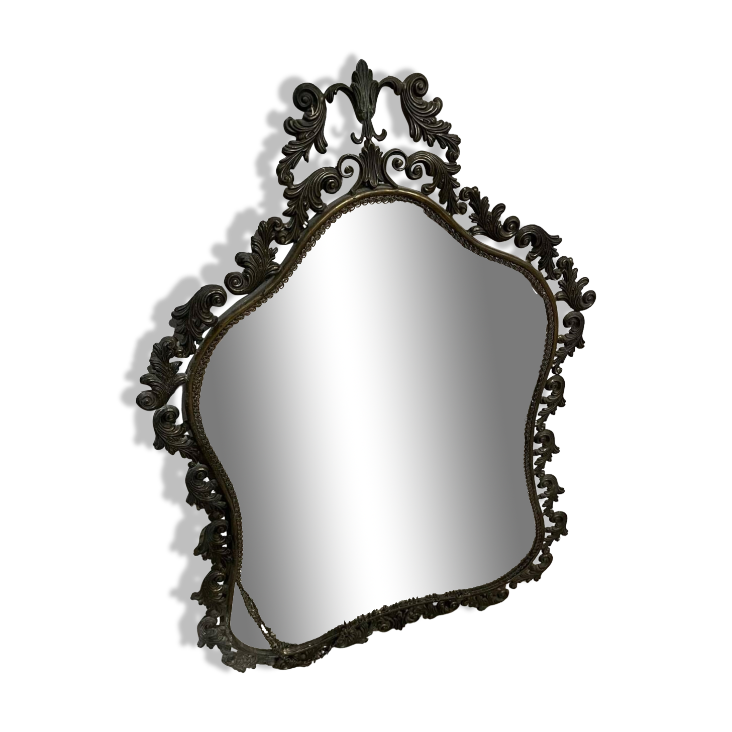 Large brass mirror 1930s/40s