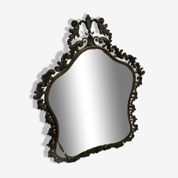 Grand miroir en laiton 1930/40