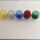 Set of five colorful vintage glasses