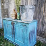 Buffet campagne patiné bleu