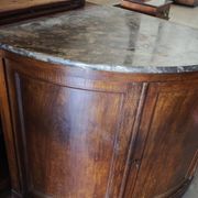 Rare Low Corner Cabinet from the Louis-Philippe Era – 19th Century – Marble Top