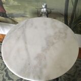Bistro table in white marble and cast iron