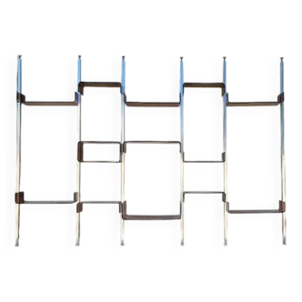 Vintage modular library shelf 6 legs and 14 shelves