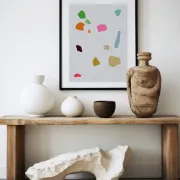 Abstract pebbles giclee print 50x70 cm