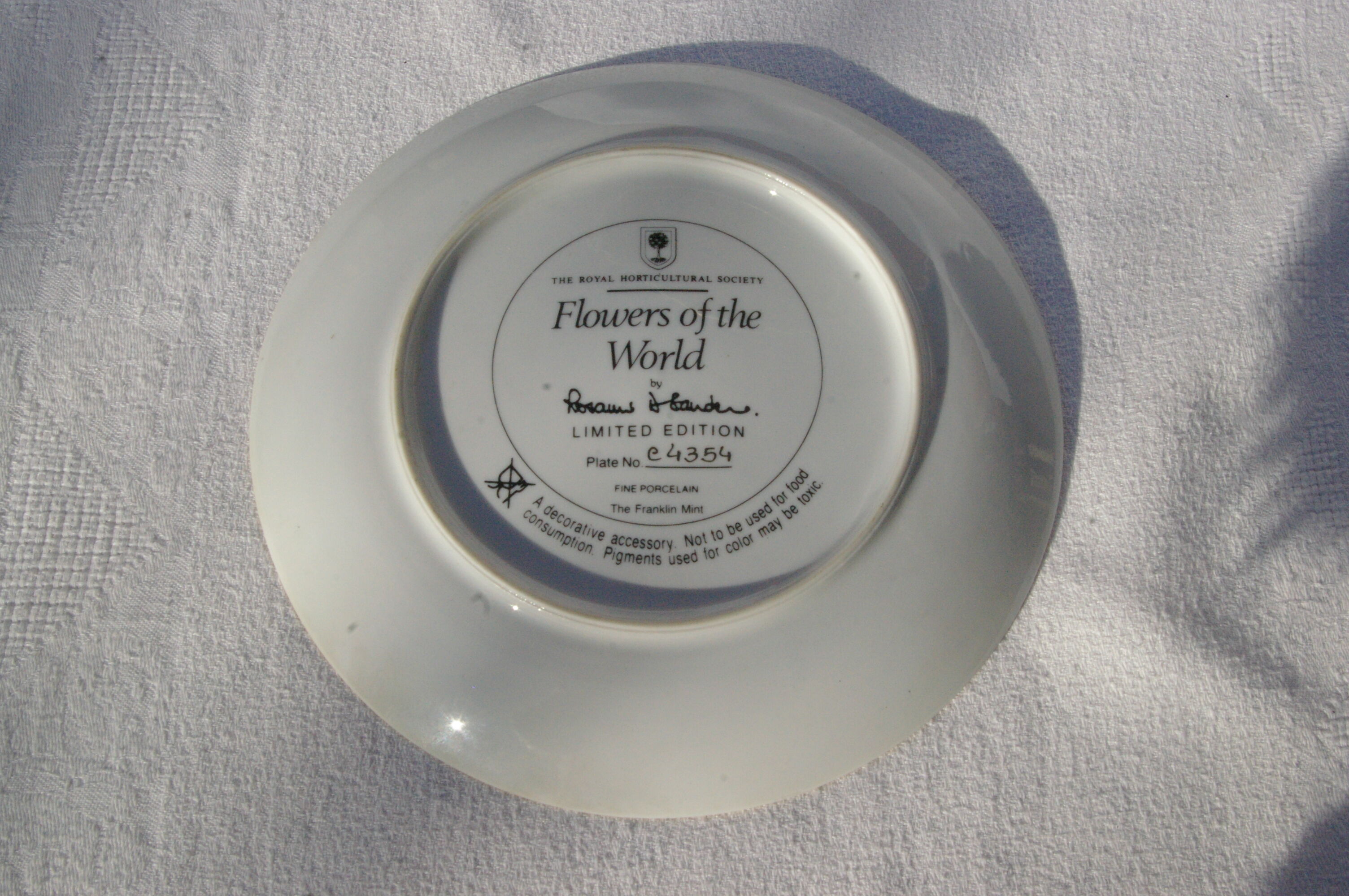 Decorative plate Bouquet Porcelain Franklin Mint