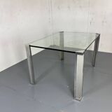 Mid Century Modern Regency Ghyczy Glass and Steel dining table or desk