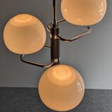 Lustre Space age with 3 lights in white opaline, Italy circa 1970.