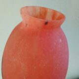 Tulip for chandelier or lamp - orange blue purple marbled glass Art Deco