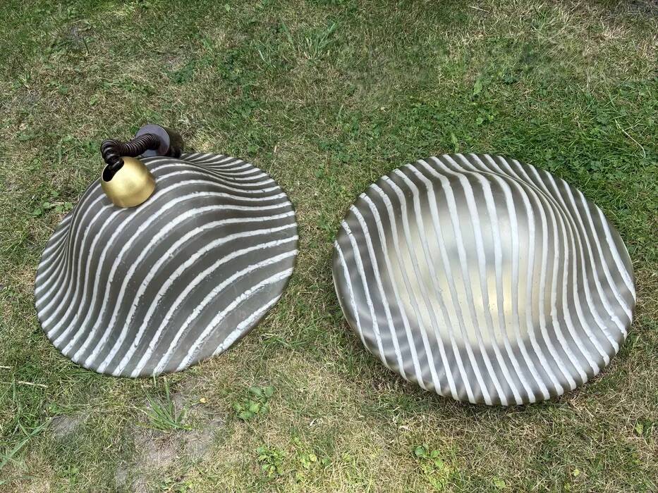 Peil & Putzler "Zebra" Glass Ceiling / Wall Lights — Pair, 1970s