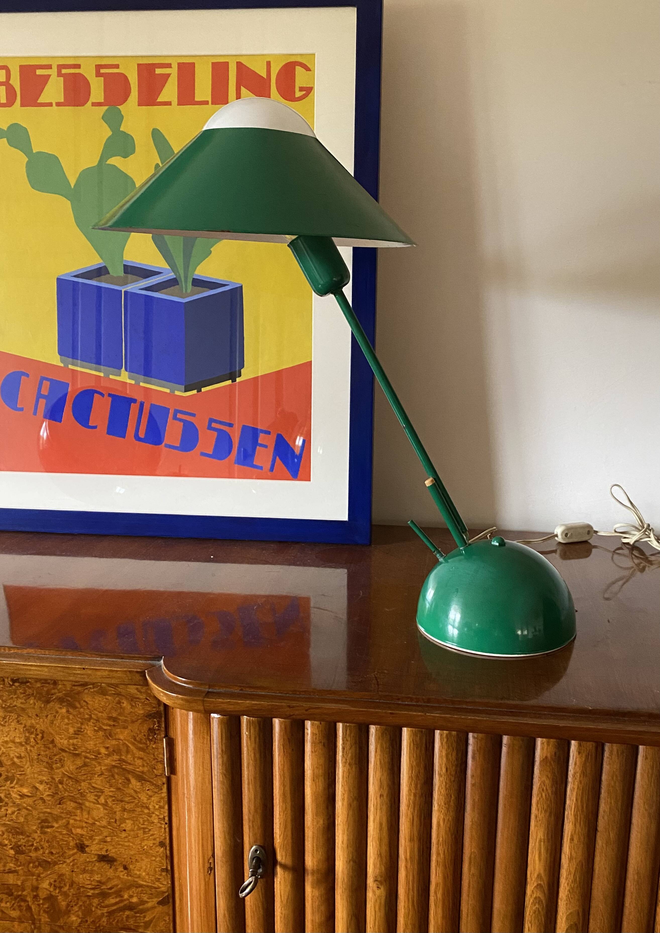 Space Age green table lamp, Italy 1970s