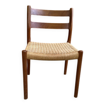 Set de 6 chaises scandinaves marron en bois et corde par Niels O. Møller, 1950s