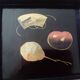 Lacquered wooden jewelry box / box with butterfly and landscape decoration
