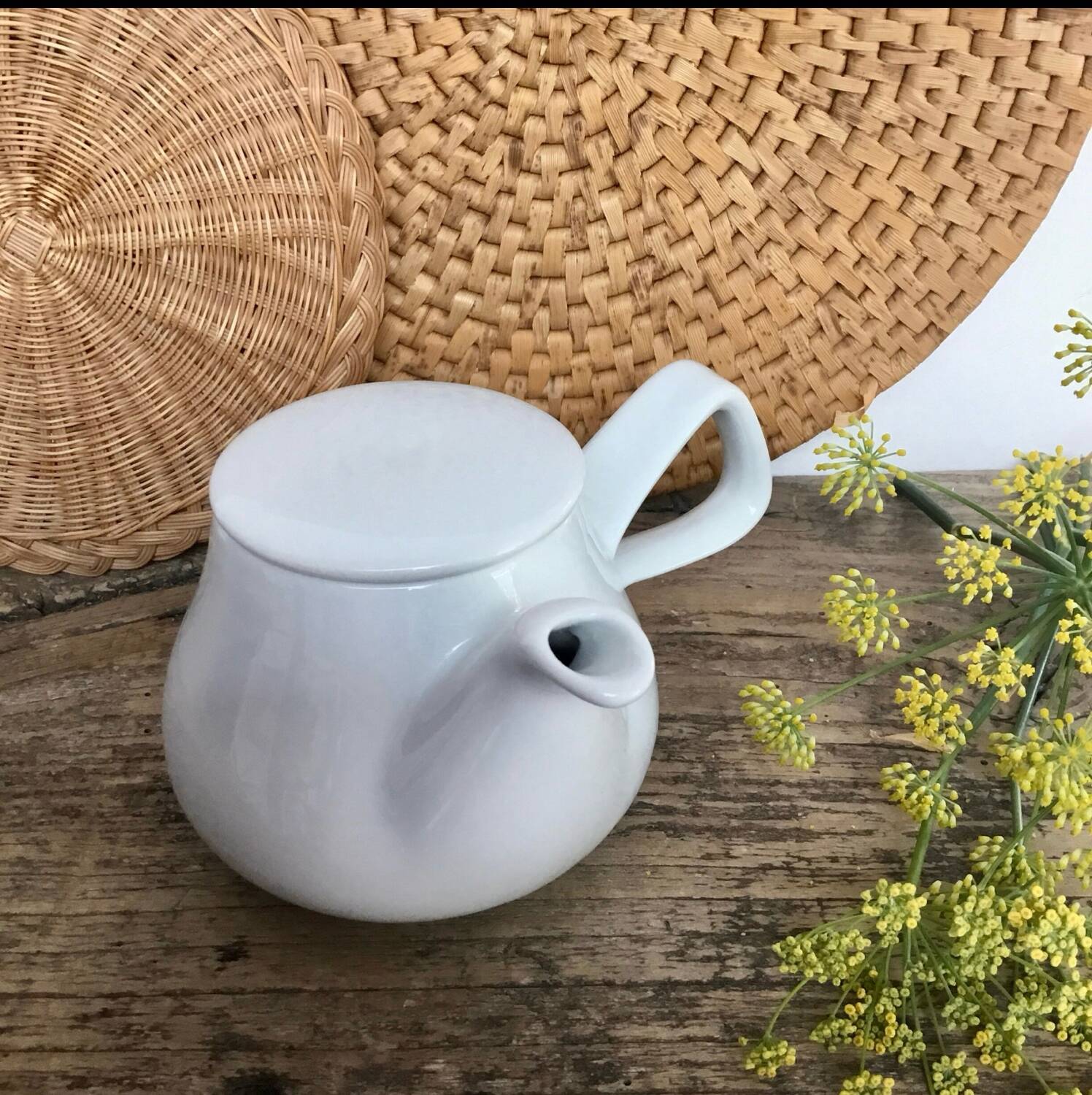 Vintage white teapot
