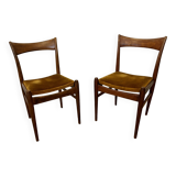 Set of 2 Danish chairs 1960 in teak and beech