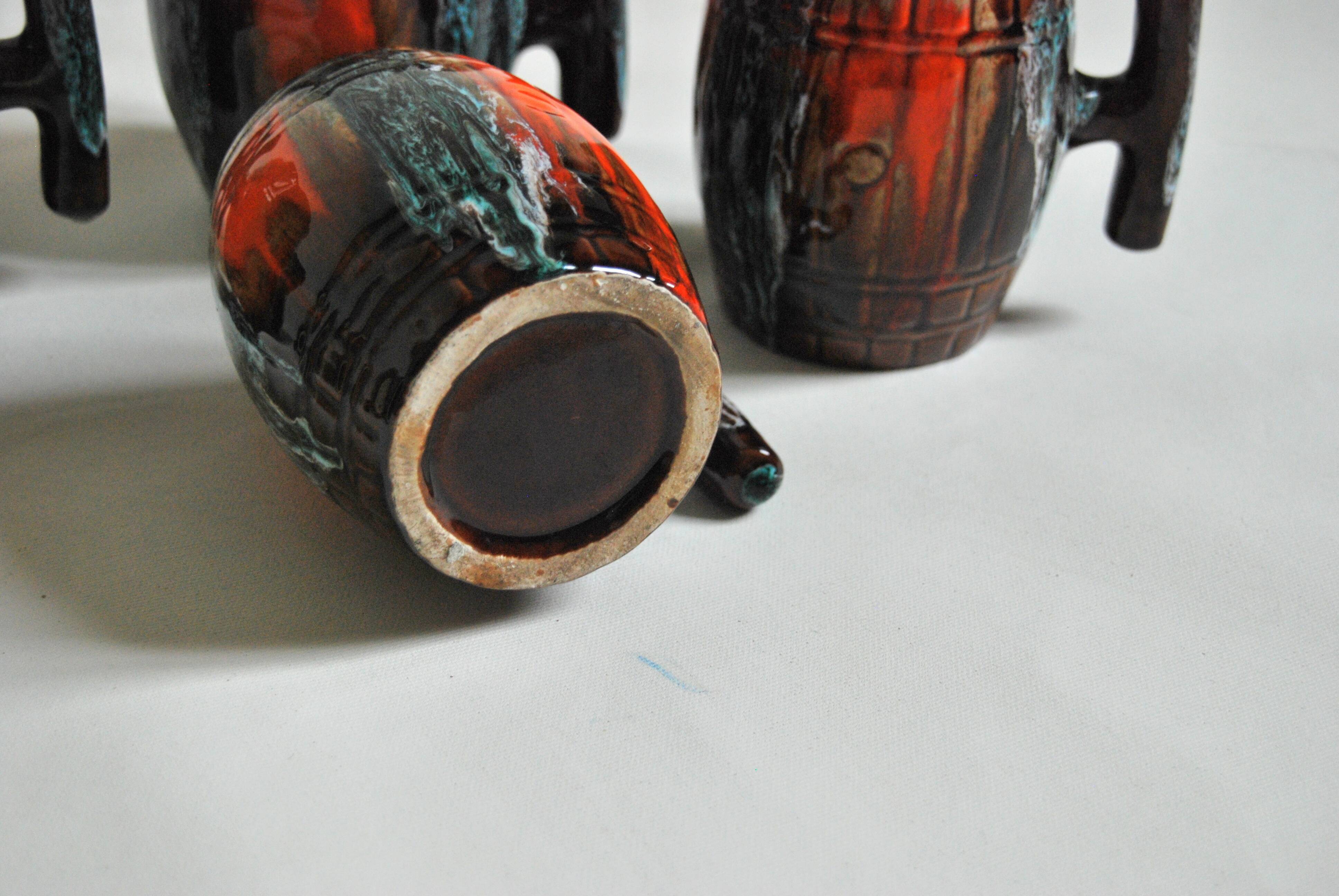 Ceramic orangeade service Vallauris 1950, vintage France