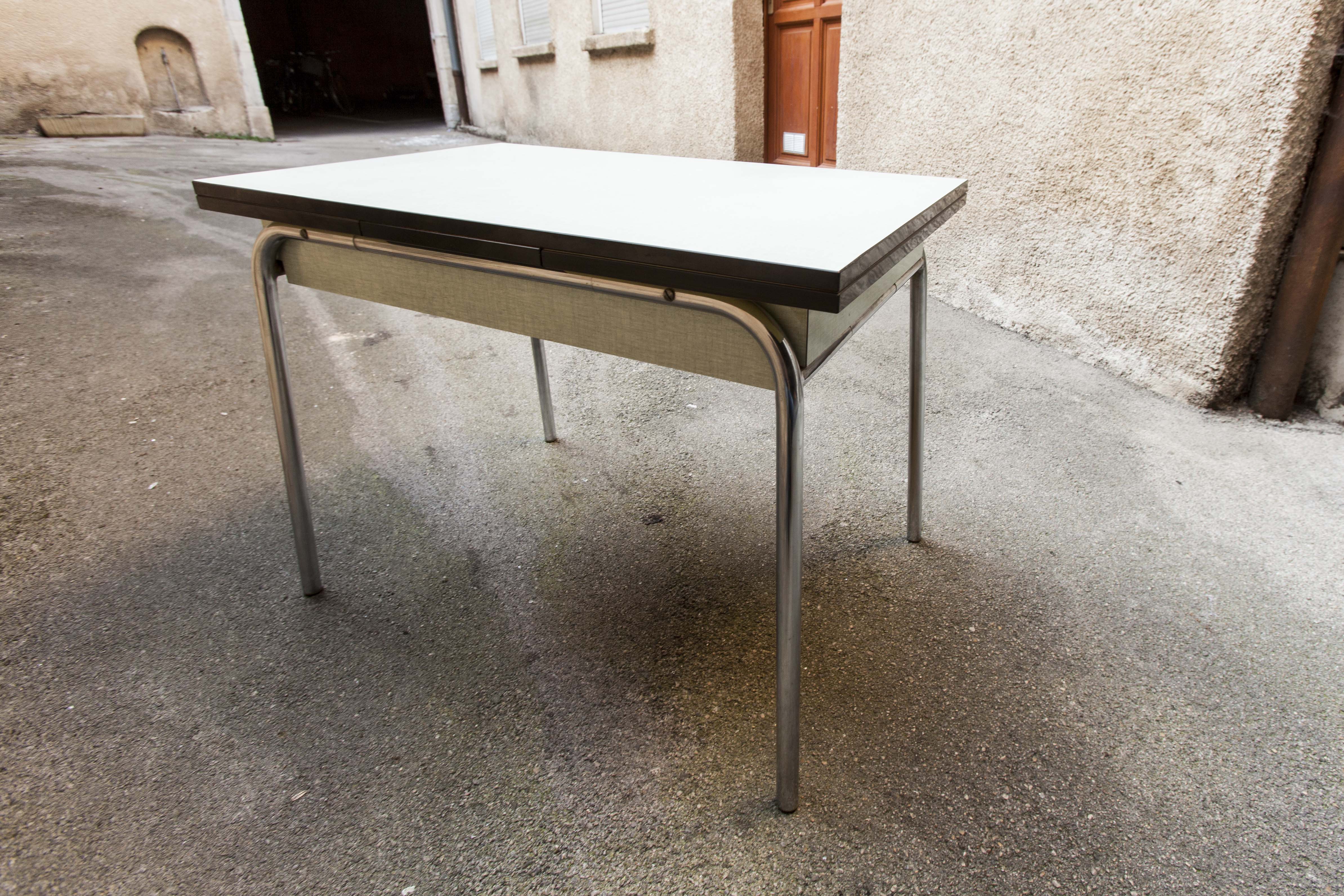 Green formica table, 1970