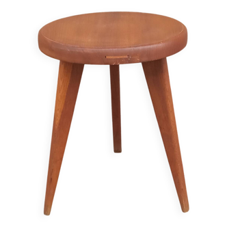 1950s tripod oak stool