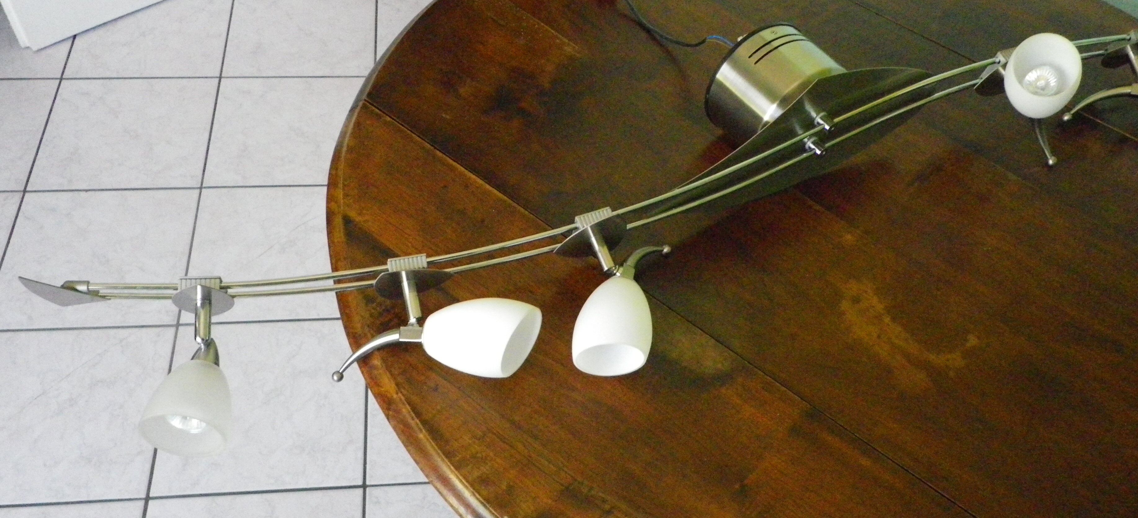 "Paulmann" 1m40 design hanging 6 lights anodized aluminium - 70s