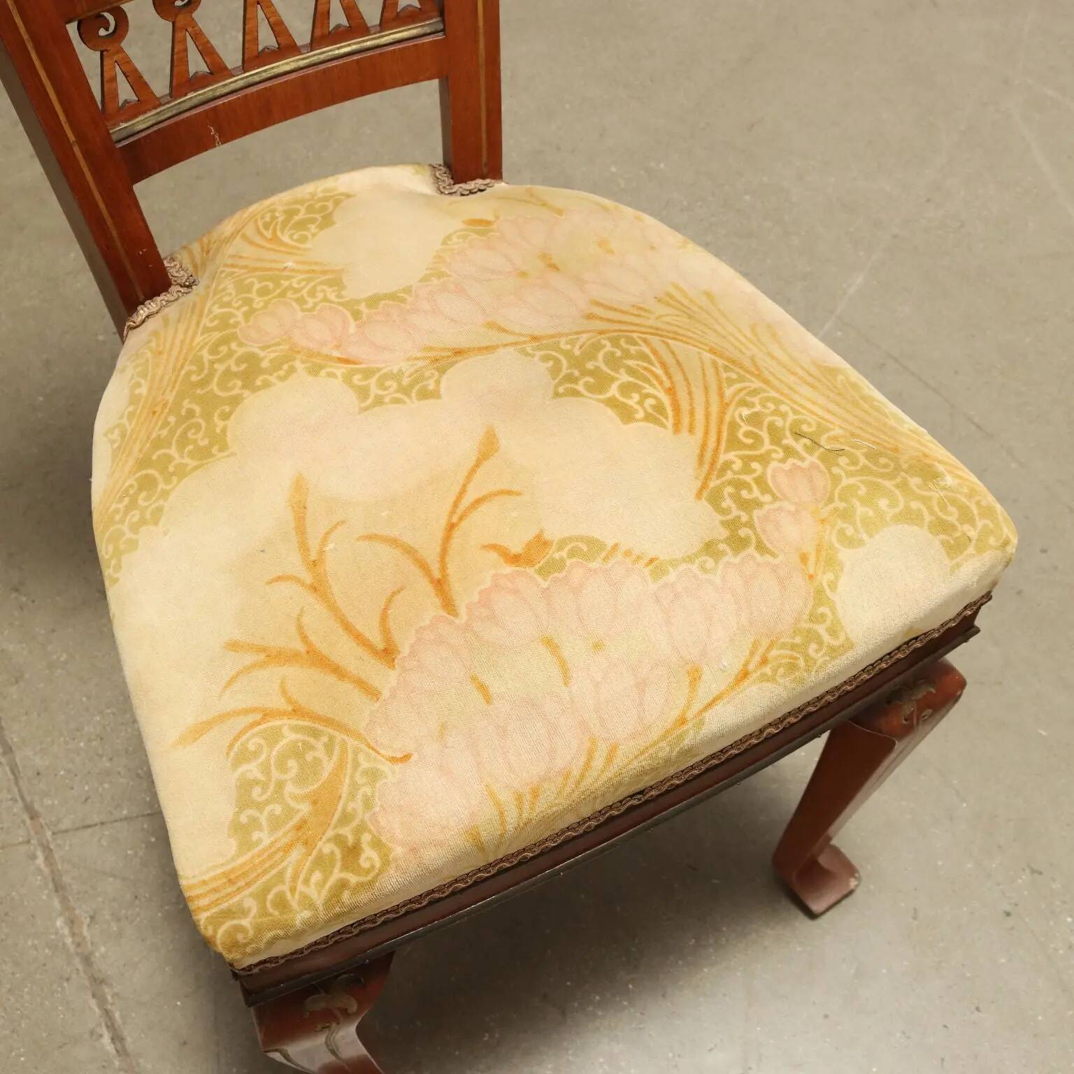 Group of Art Nouveau chairs and armchairs Italy 19th Century