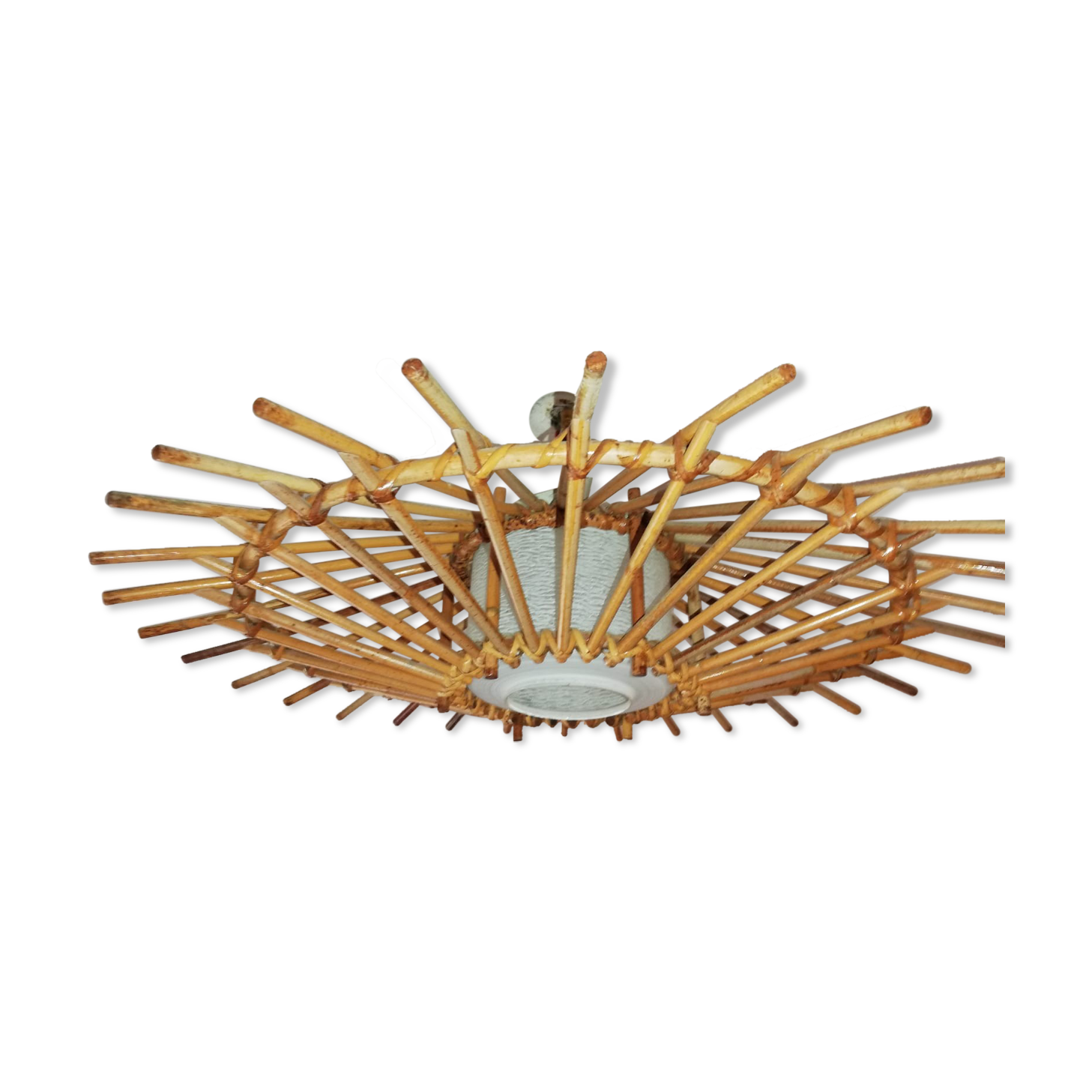 Vintage wicker pendant lamp