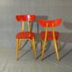 Set of 2 chairs Luterma "banana" 1955 vintage bistro