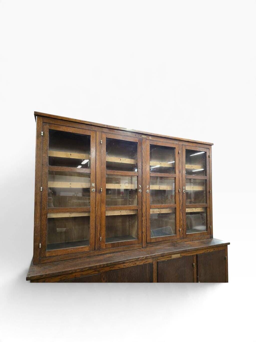Vintage XL industrial display cabinet / pharmacy cabinet / laboratory cabinet
