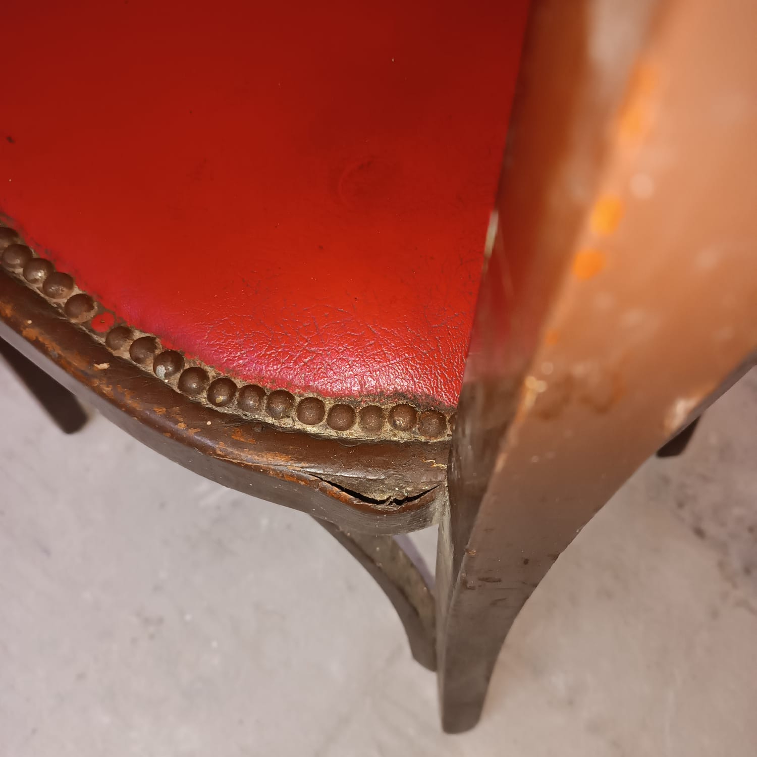 Baumann chair oWith red leather seat