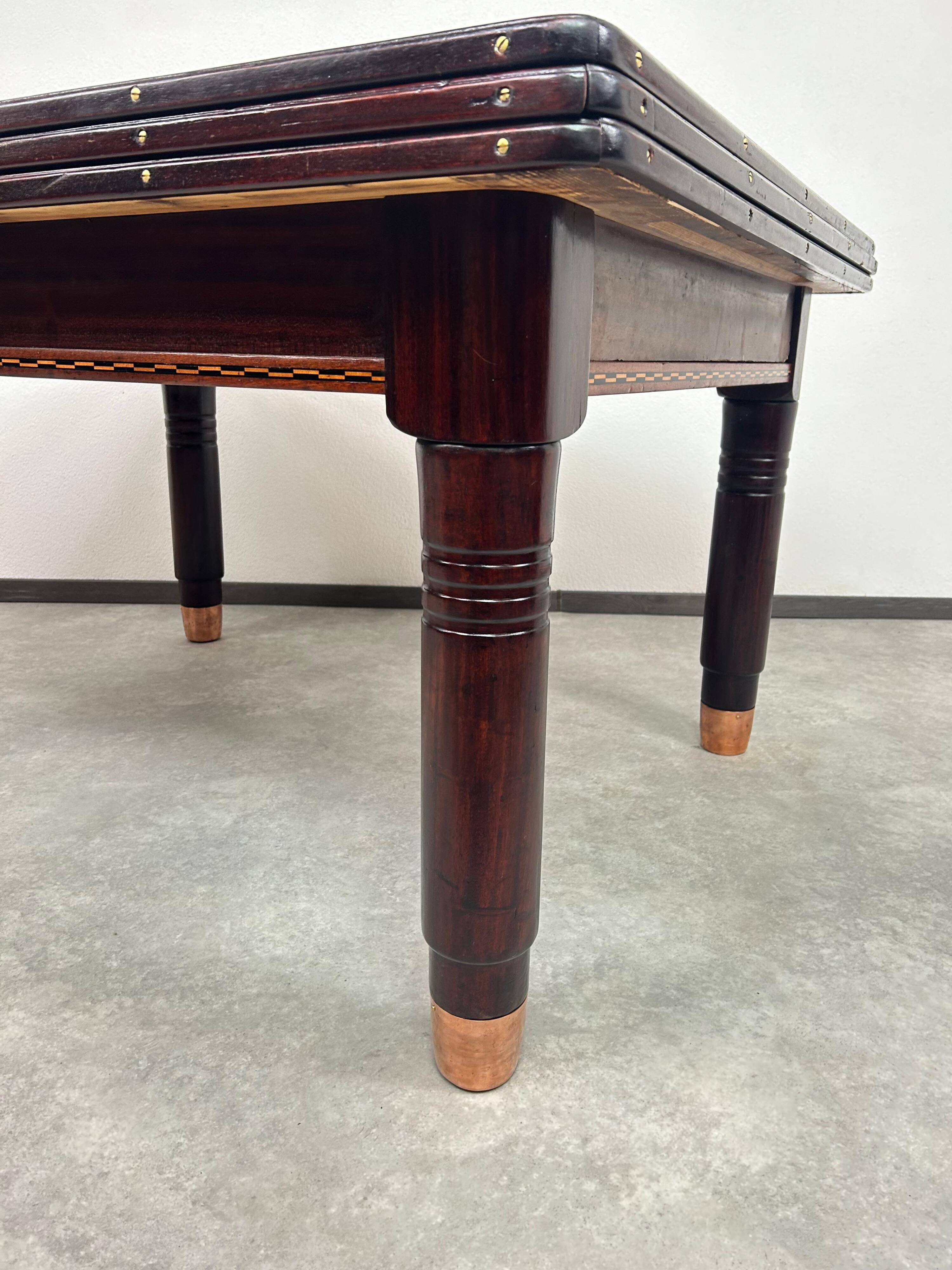 Large dining table in the Secession style by Karoly Lingel, Budapest.