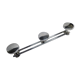 Chrome metal wall coat holder, 3 patères, 39 cm