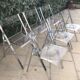 Plexiglass and chrome metal design folding chairs