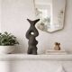 Black stoneware vase in an organic shape