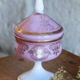Old pink opaline candy box