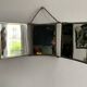 Miroir triptyque miniature, illustration exposition universelle de 1900