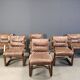 Vintage Asko Pajamies Finland Leather Plywood chairs, set of 6 - 1970s